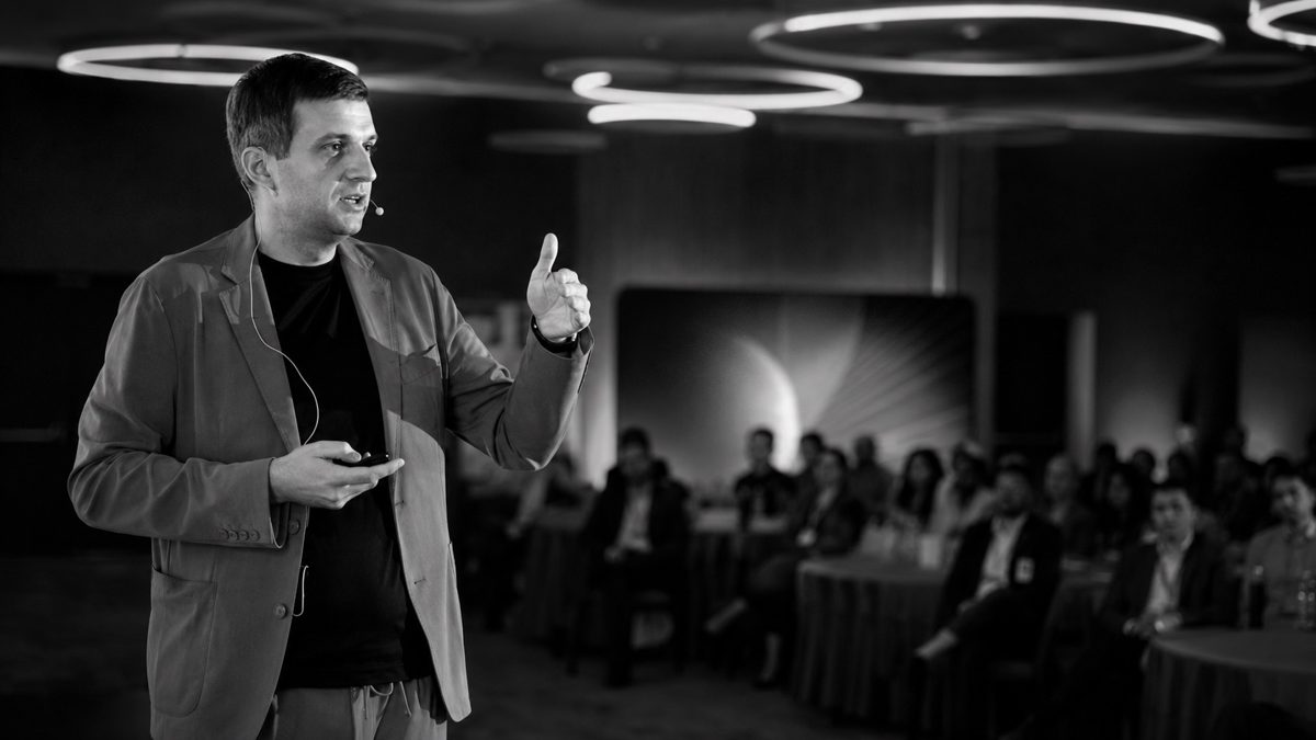Igor Ivitskiy speaking at a conference
